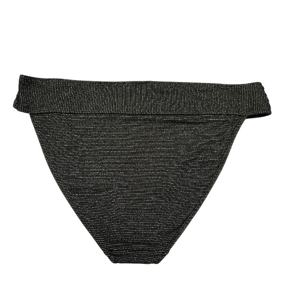 1178 - NWTs Old Navy Black /Gold Metallic High Waisted Bikini Swim Bottom (2X) - Picture 2 of 6